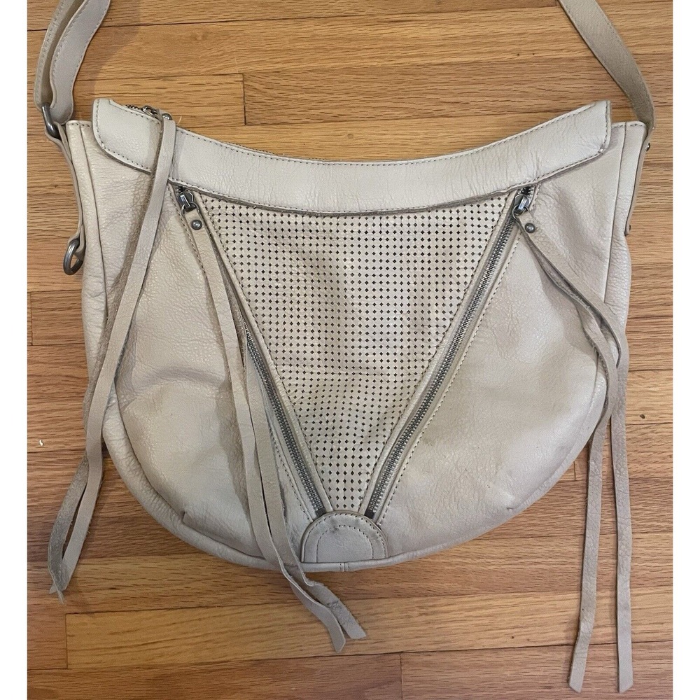 Lucky Leather‎ Cream Shoulder Bag Boho
